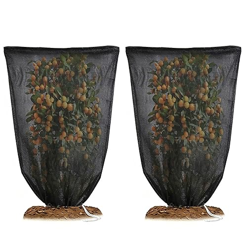 2 Pcs Garden Plant Shade Cover with Drawstring, 3.94 x