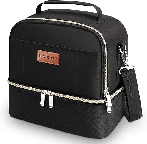 Miniatura 6 de BALORAY Bolsa de almuerzo para mujeres y hombres, lonchera de doble cubierta aislada para adultos, trabajo, oficina, picnic, bolsa enfriadora a