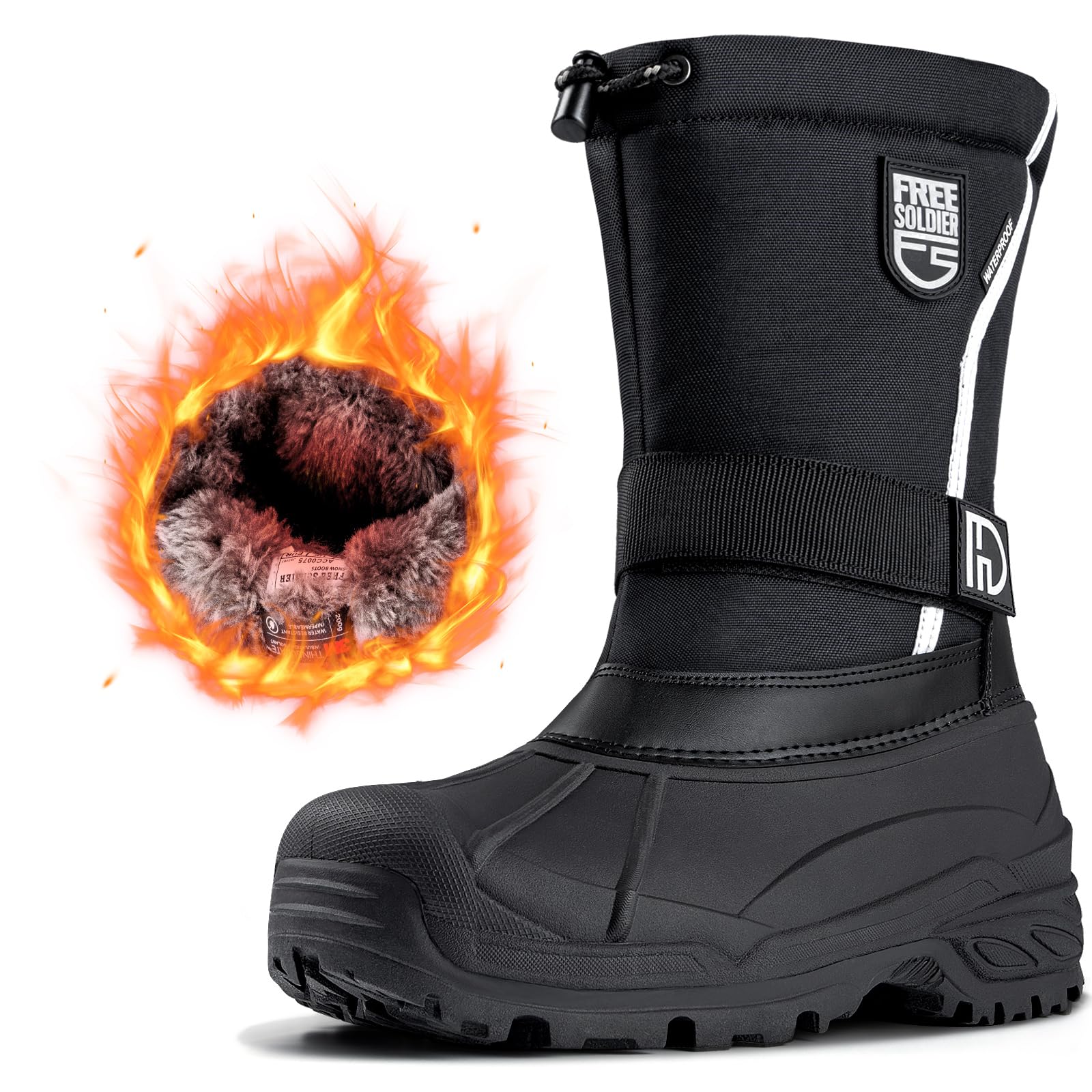 FREE SOLDIER Mens Snow Boots