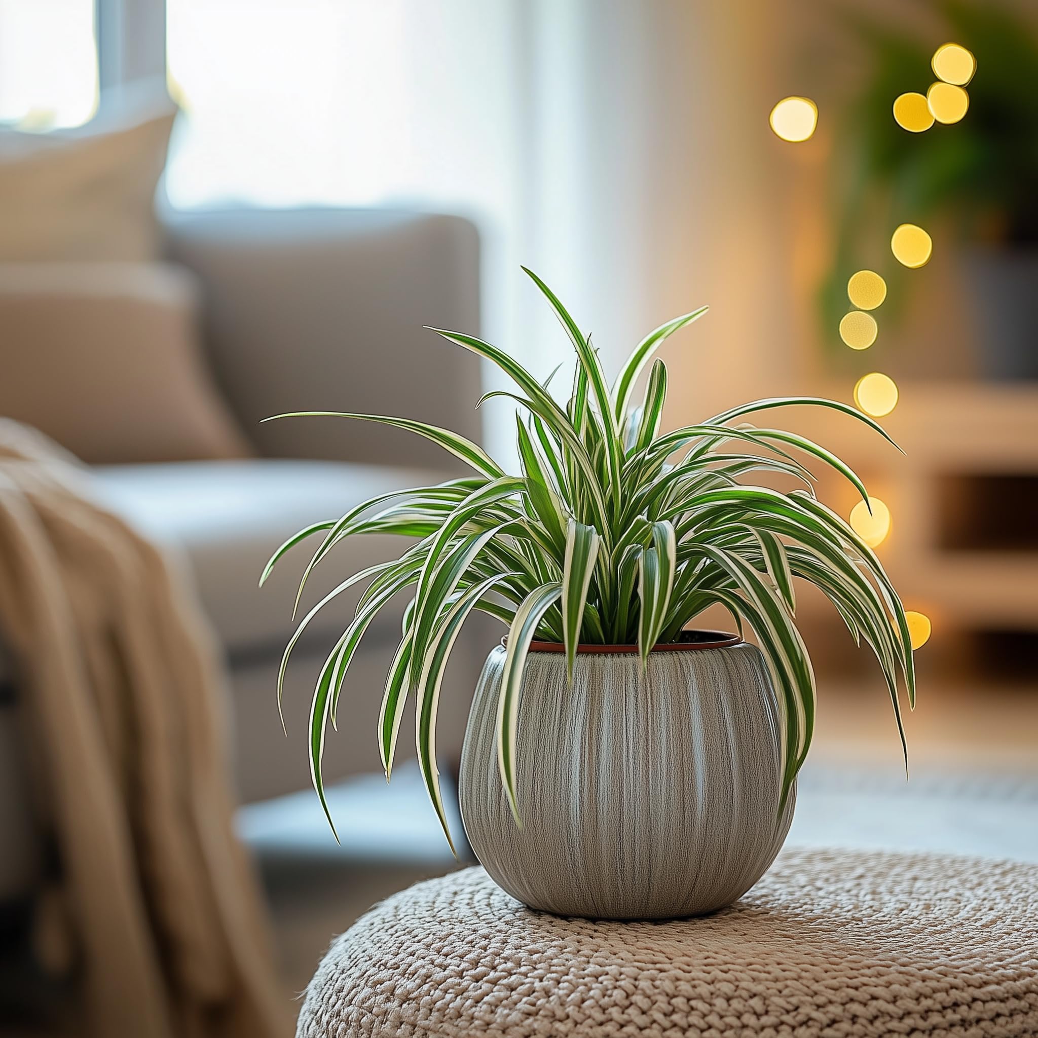 Plant in a Box - Chlorophytum comosum 'Atlantic' - Set de 3 - Lis d'herbe - Plante araignée - Pot 12cm - Hauteur 25-40cm