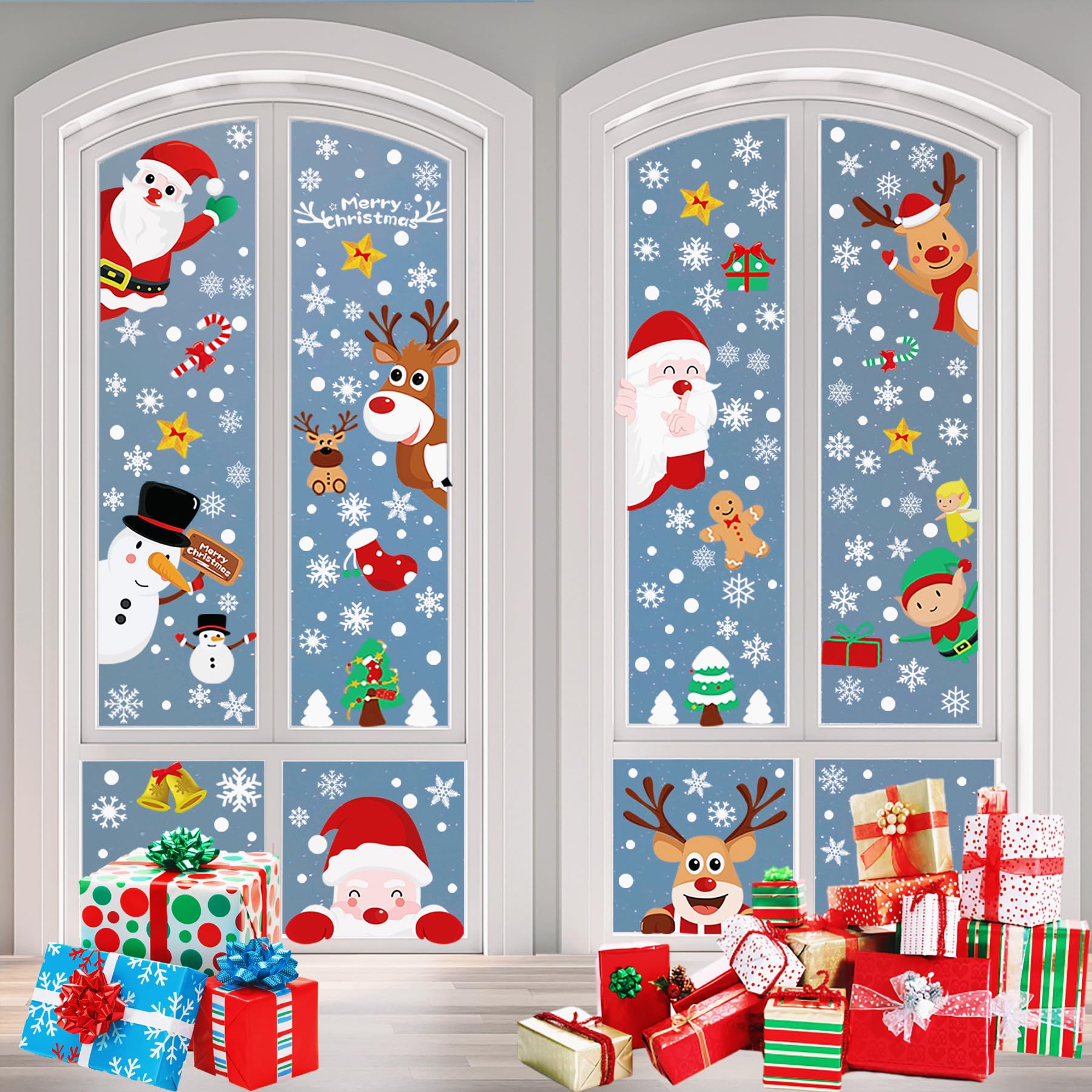 9 Stickers Noel Fenetre Réutilisable, Decoration Noel Electrostatique Pvc Flocon De Neige Interieur Deco Noel Pour Porte Vitrine Verre 85354601