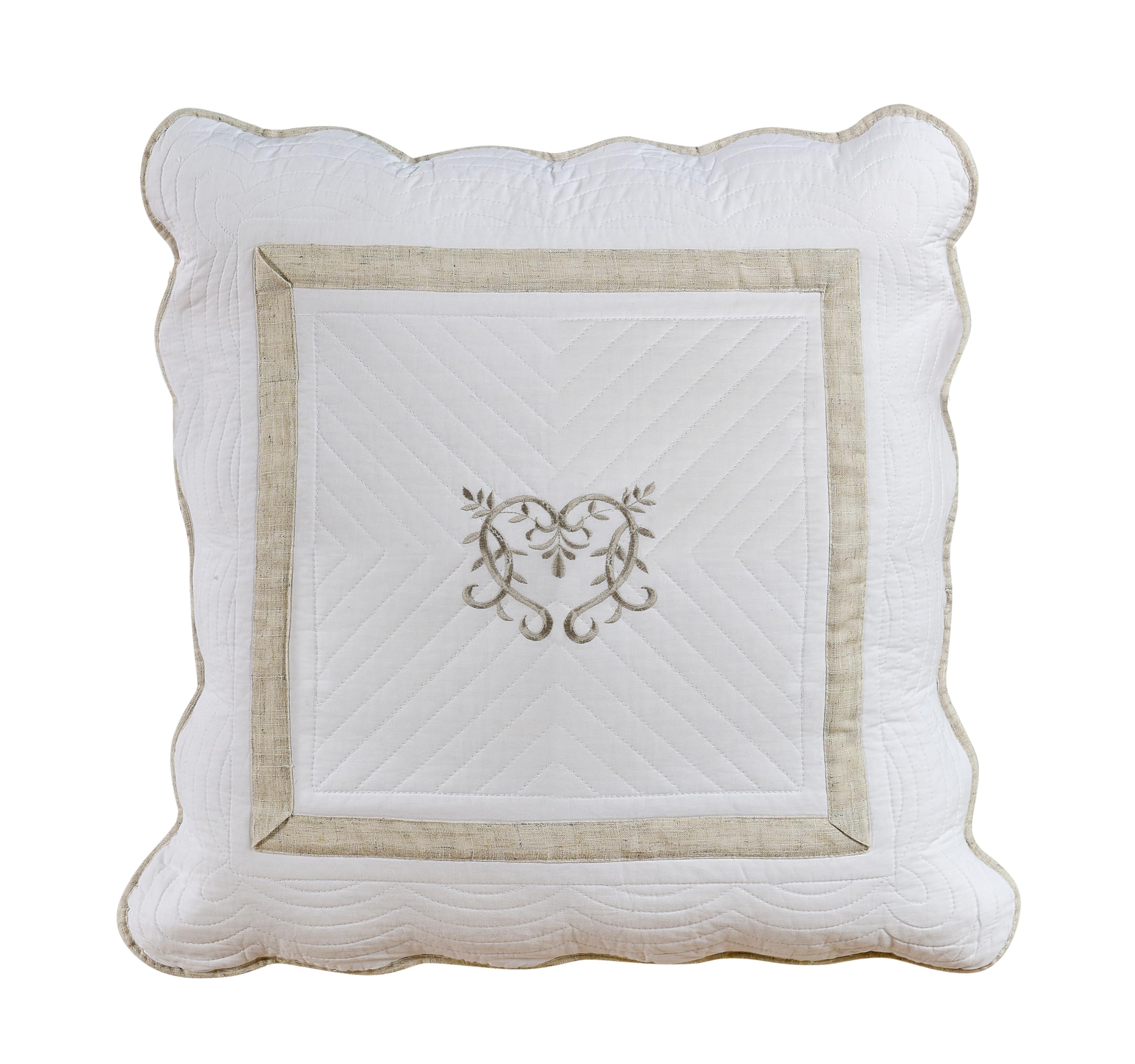 Générique Couvre lit boutis de Luxe 100% Coton 230X250cm avec 2 Taies 65X65cm_Peace Land Lin