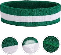 Vista 89 de ONUPGO - Conjunto de diadema y muñequeras deportivas para el sudor, hechas de algodón con bucles, muñequeras, contra humedad Rojo/Blanco/Azul