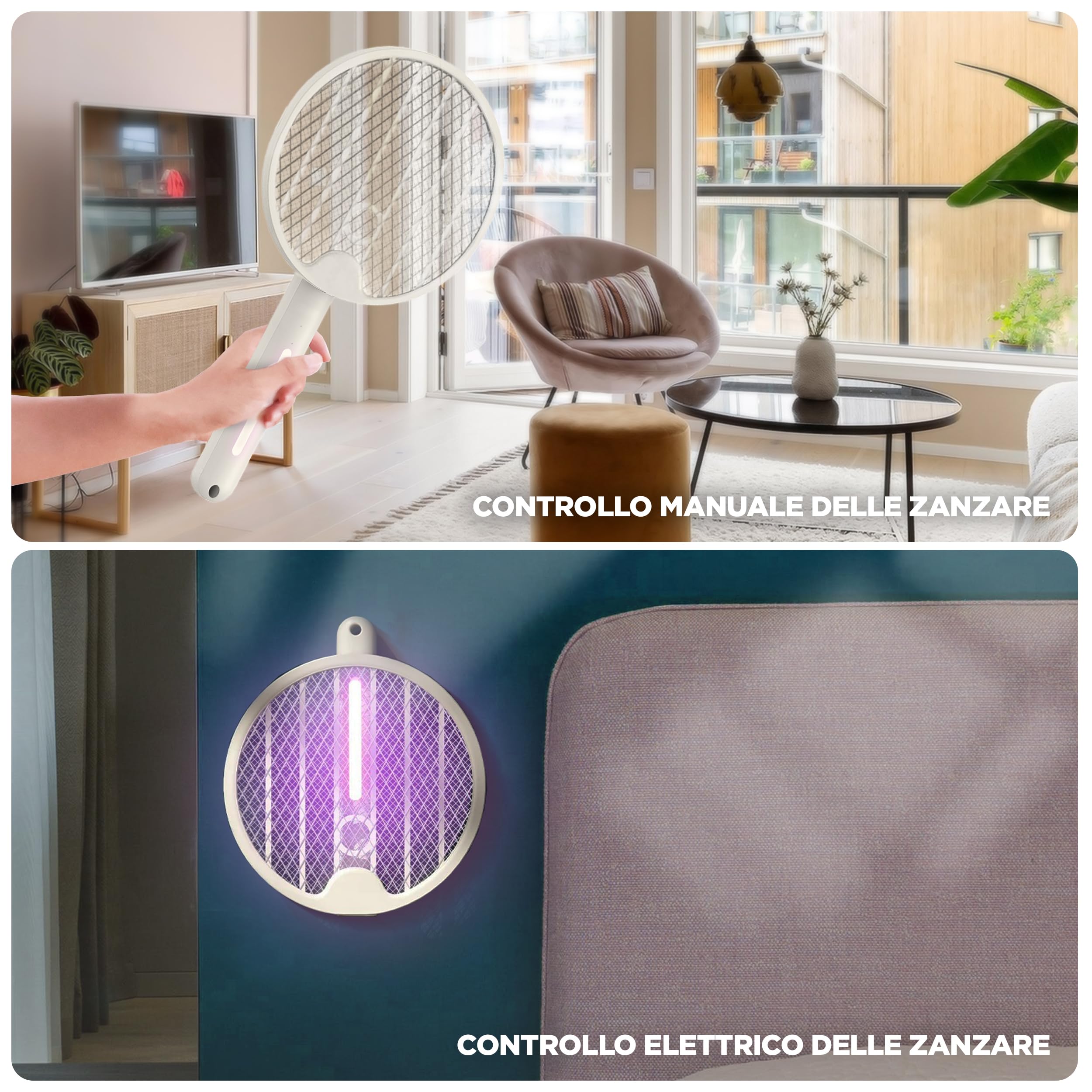 ISOTRONIC scacciamosche elettrico protegge zanzare falene trappola luce UV pieghevole trasporto montaggio parete insetticida interno esterno 1 pezzi efficace difesa stop insetti ricaricabile casa