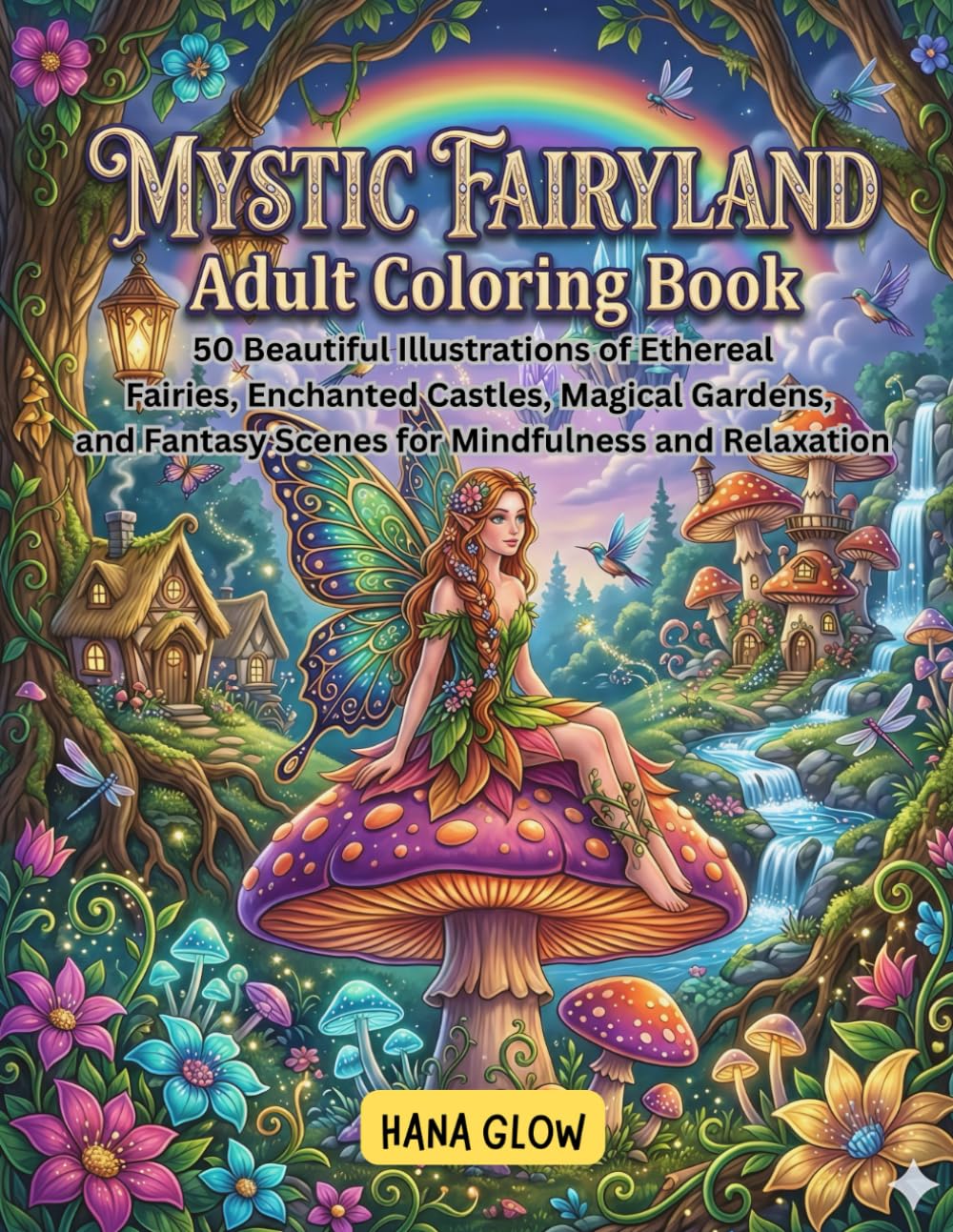 Mystic Fairyland Adult Coloring Book: 50 Beautiful Illustrations of Ethereal Fairies, Enchanted Castles, Magical Gardens, and Fantasy Scenes for Mindfulness and Relaxation.