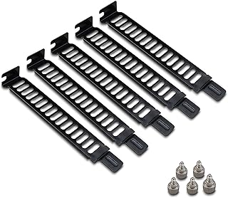 Akasa Steel Vented PCI Slot Cover Bracket | Full Profile Expansion Slot Cover Plate | PC Blanking Plate | Included Screws | 5 Pack | Black | AK-MX302-KT05