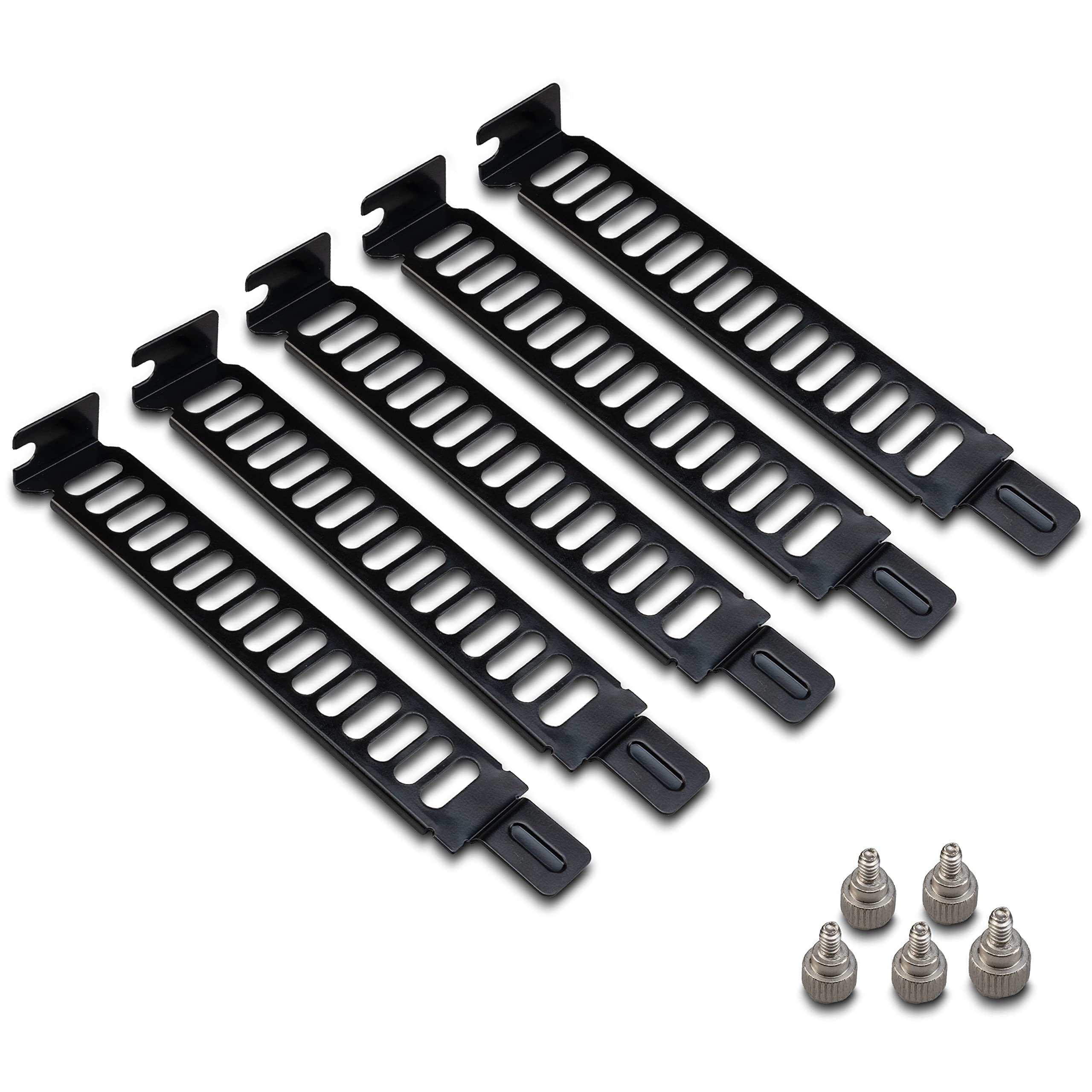 Akasa Steel Vented PCI Slot Cover Bracket | Full Profile | 5 pack | Black | AK-MX302-KT05