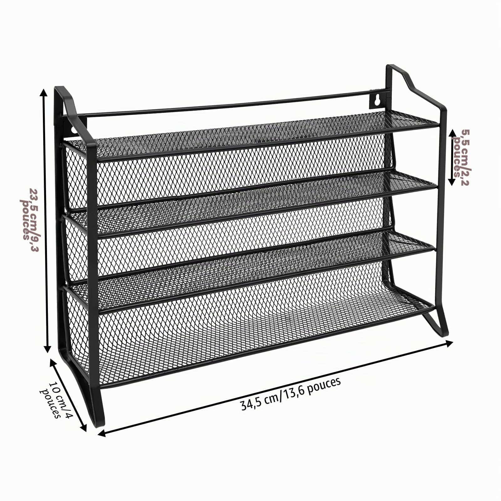 Lot de 4 étagères à épices à 4 étages avec 28 pots à épices et 180 étiquettes, support à épices, à poser et à monter au mur, pour cuisine, armoire et plan de travail