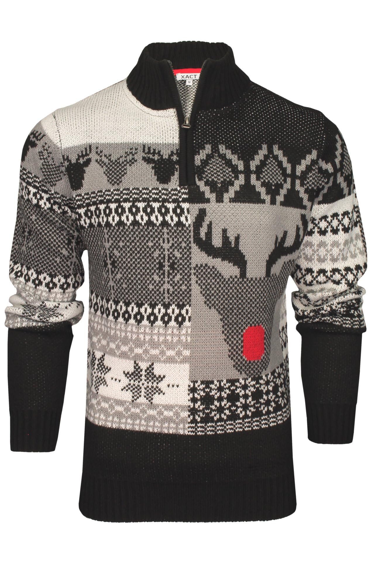 Xact Herren Nordic Fairisle 1/4-Zip Weihnachtspullover