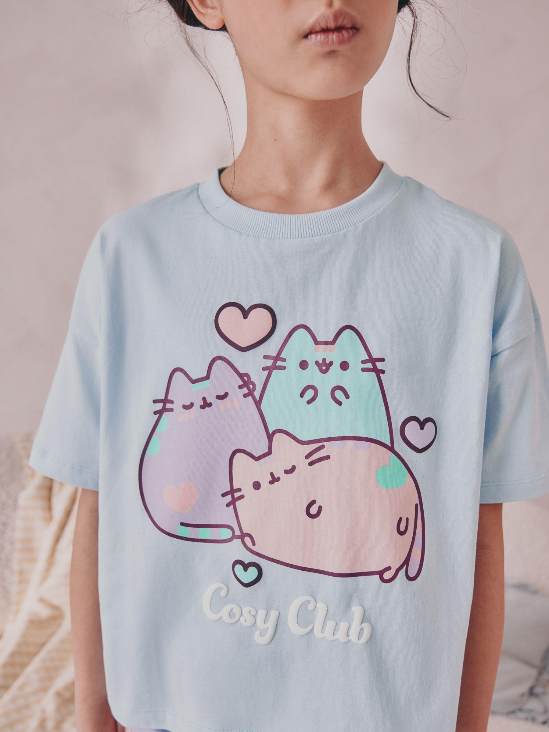 NEXT Mädchen Schlafanzug mit Jogginghose im 2er-Pack, Pusheen