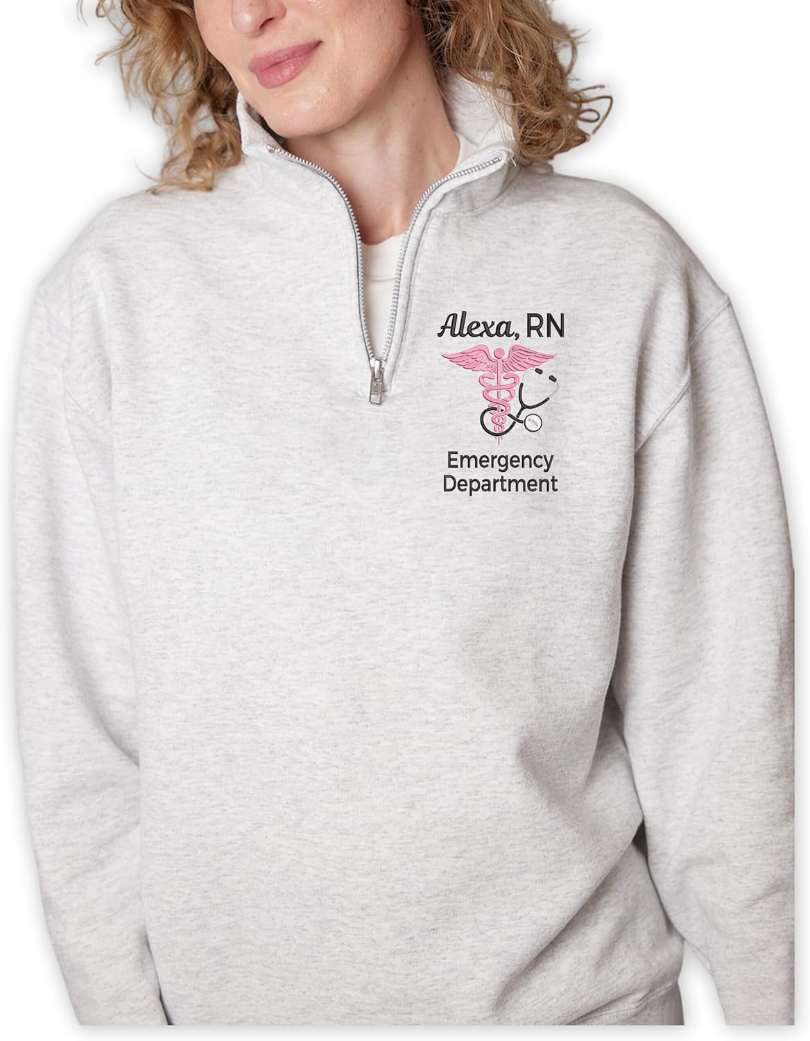 Chillever Custom Embroidered Nurse Quater Zip Sweatshirt, Hoodie, T-Shirt for Women, NP, CPN, RN Sweatshirt, Gifts for Nurses