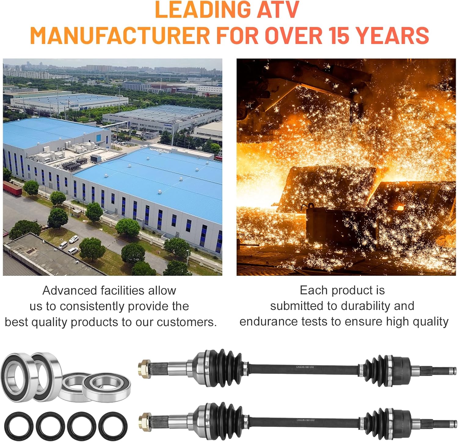 Front Left & Right CV Axle Shaft with Wheel Bearing for Yamaha Rhino 450 660 2006 2007 2008 2009 5KM-2510J-20-00, 5KM-2510J-30-00, 5UG-F510F-20-00