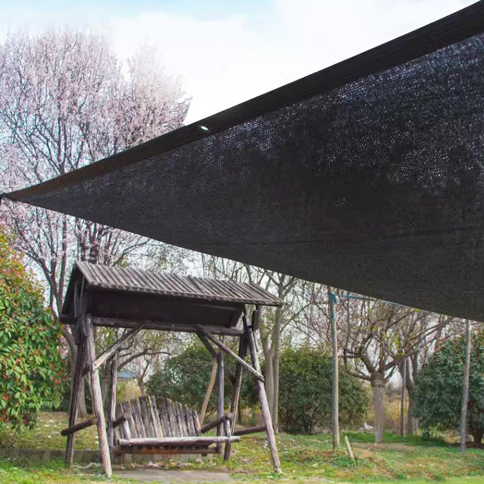 Vela de Sol de 4x5 m, Red de protección Solar para Uso Exterior con Ojales, Resistente a la Humedad, Incluye Cuerda Gratis, Ideal para balcón, terraza y jardín (tamaño: 5x10 m)