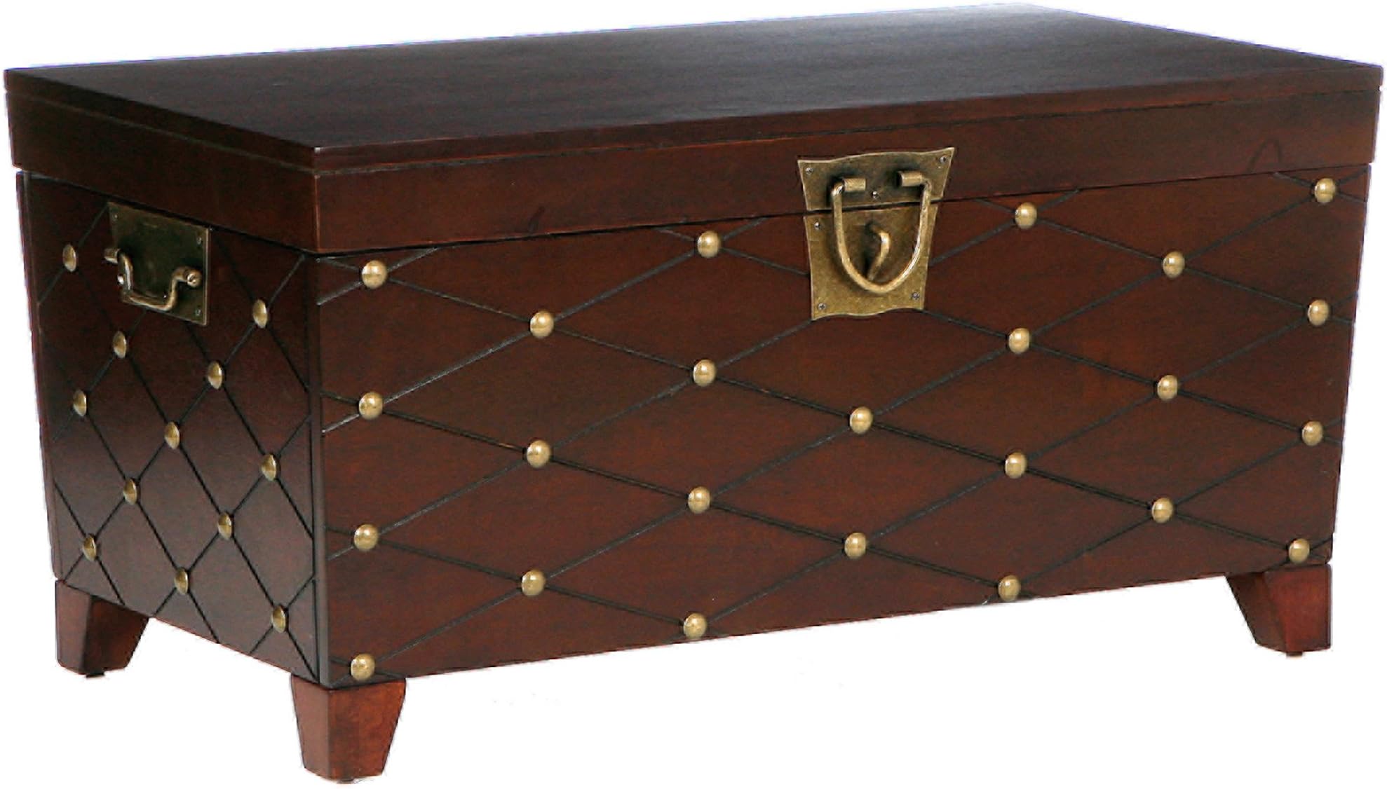 Furniture HotSpot Nailhead Cocktail Table Trunk - Espresso