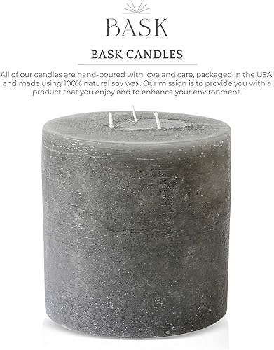 Miniatura 6 de Bask Velas de pilar grandes moteadas, sin perfume, 6 pulgadas de diámetro para soportes extra anchos, velas de 3 mechas para el hogar y eventos,
