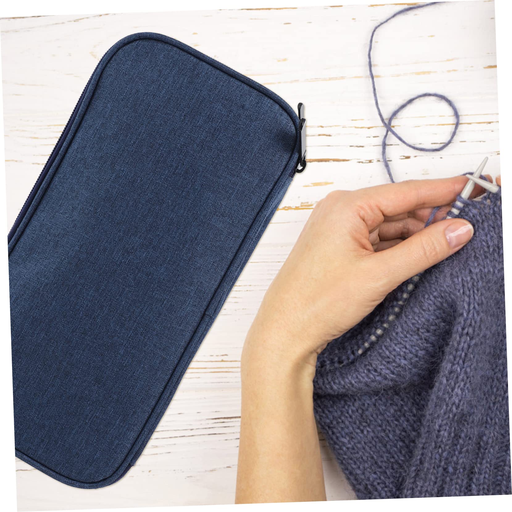 NUOBESTY Bolsa De Almacenamiento De Lana Organizador De Ganchillo Accesorios De Tejido Bolsas De Viaje Estuche Para Agujas De Ganchillo Organizador De Agujas De Tejer Bolsa De Tela