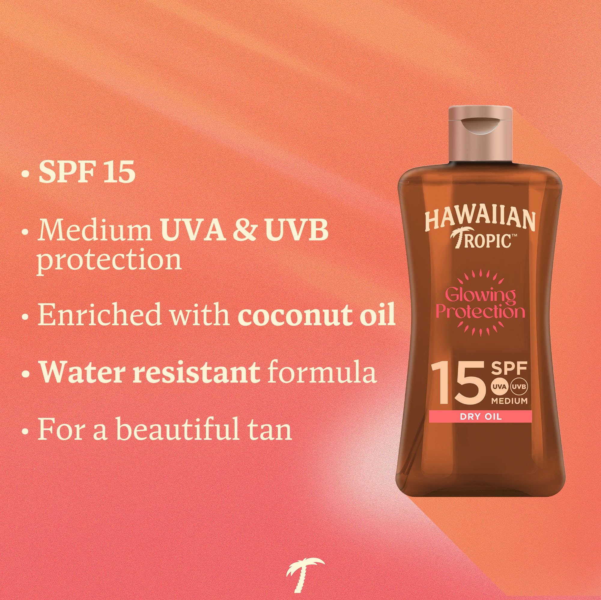 Hawaiian Tropic Aceite Solar SPF 15 - Glowing Oil Aceite Bronceador en Spray con Fragancia Coco & Aceite de Argán - 200 ml (Individual)