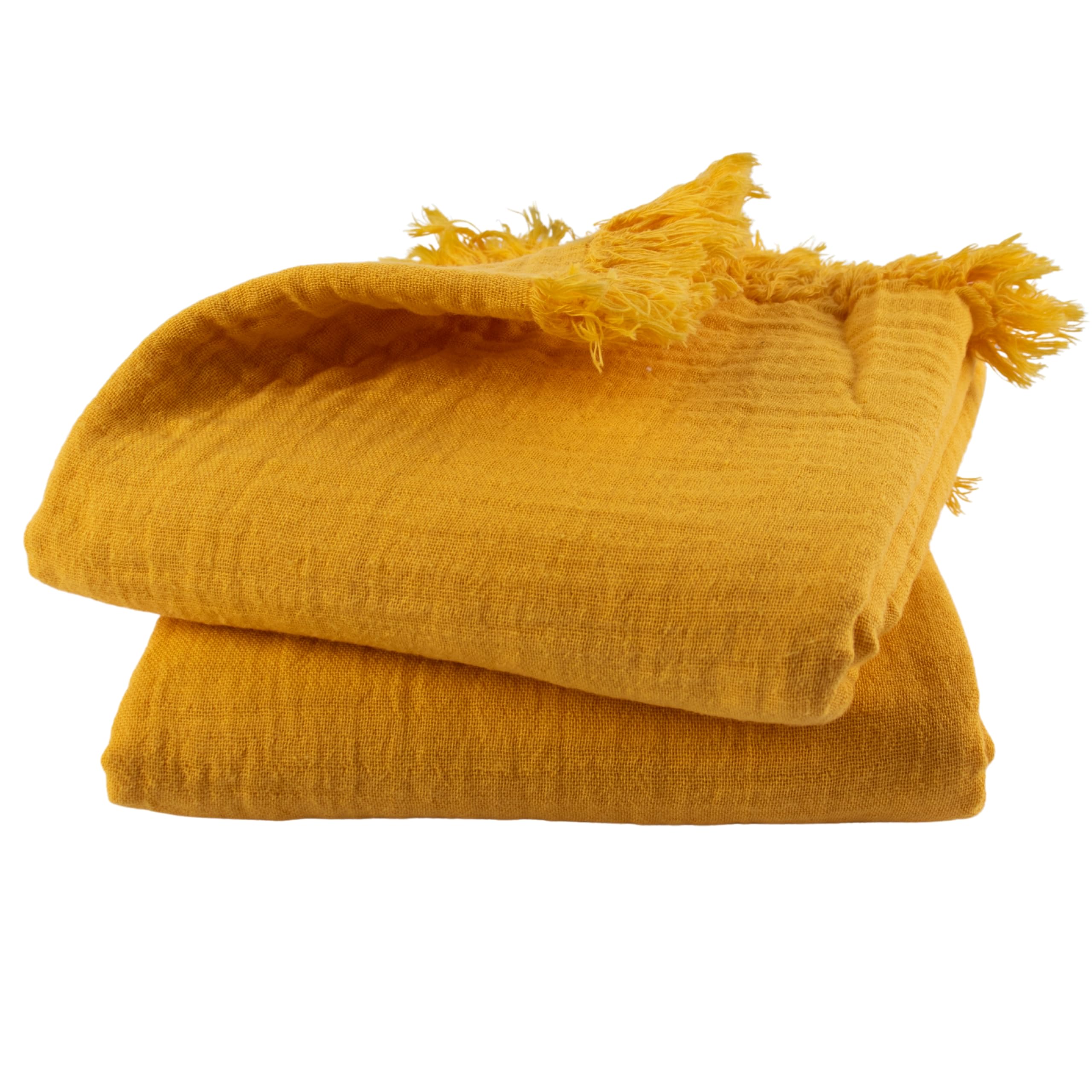 Badetücher 2er Set Luxus Musselin Handtücher für Erwachsene - Luxus 100% türkische natürliche Baumwolle Musselin Stoff Hamamtücher - Extra weich, saugfähig, schnell trocknend, leicht (Senfgelb)