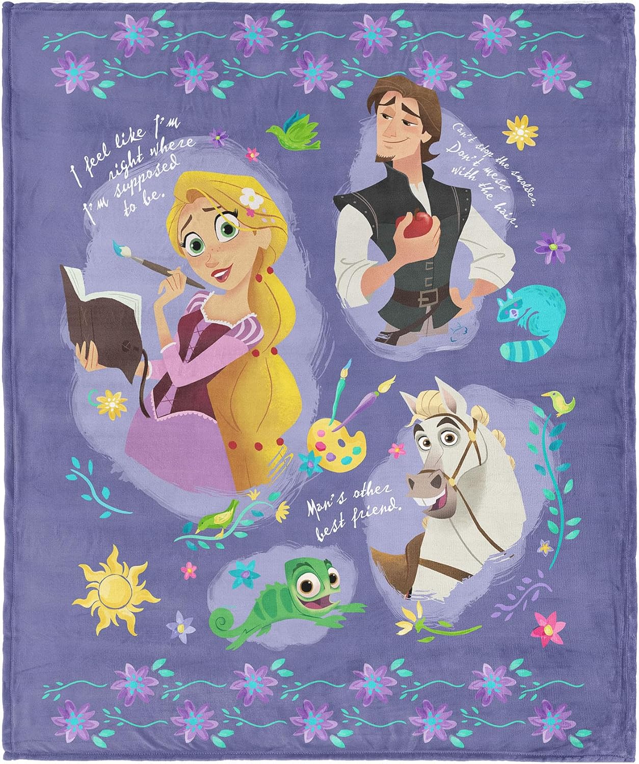 Disney Tangled Storytime Silk Touch Throw Blanket, 60x80 inches