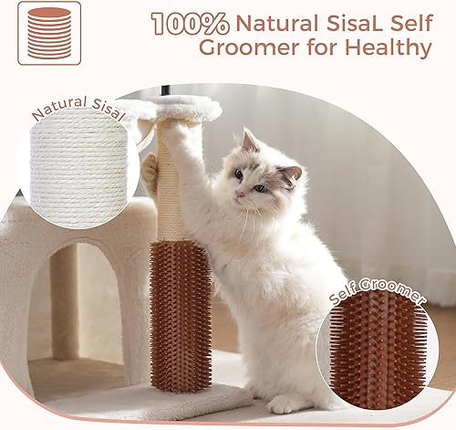 Miniatura 4 de Árbol para gatos pequeños de 32 pulgadas para gatos grandes, torre para gatos adultos con poste rascador, hamaca grande de 15.7 pulgadas y auto