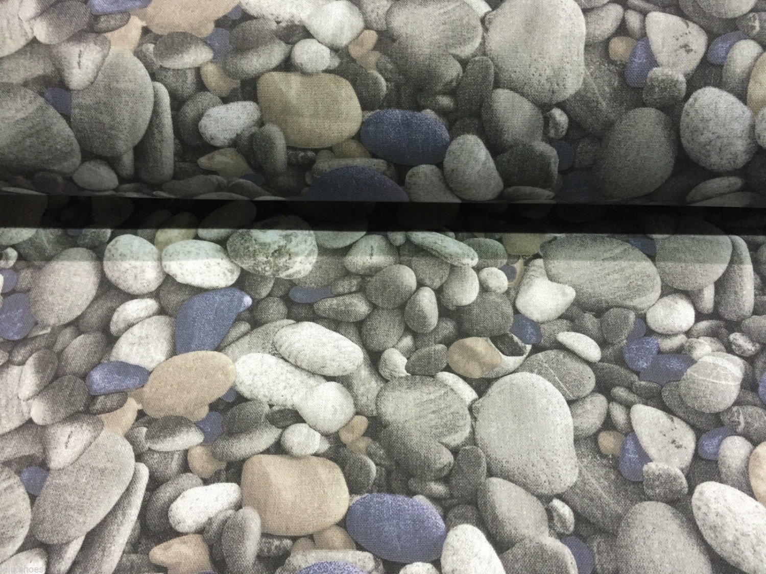 Beach Pebbles Designer Curtain Upholstery Cotton Fabric Material- 280cm Wide (Sold by The Metre)