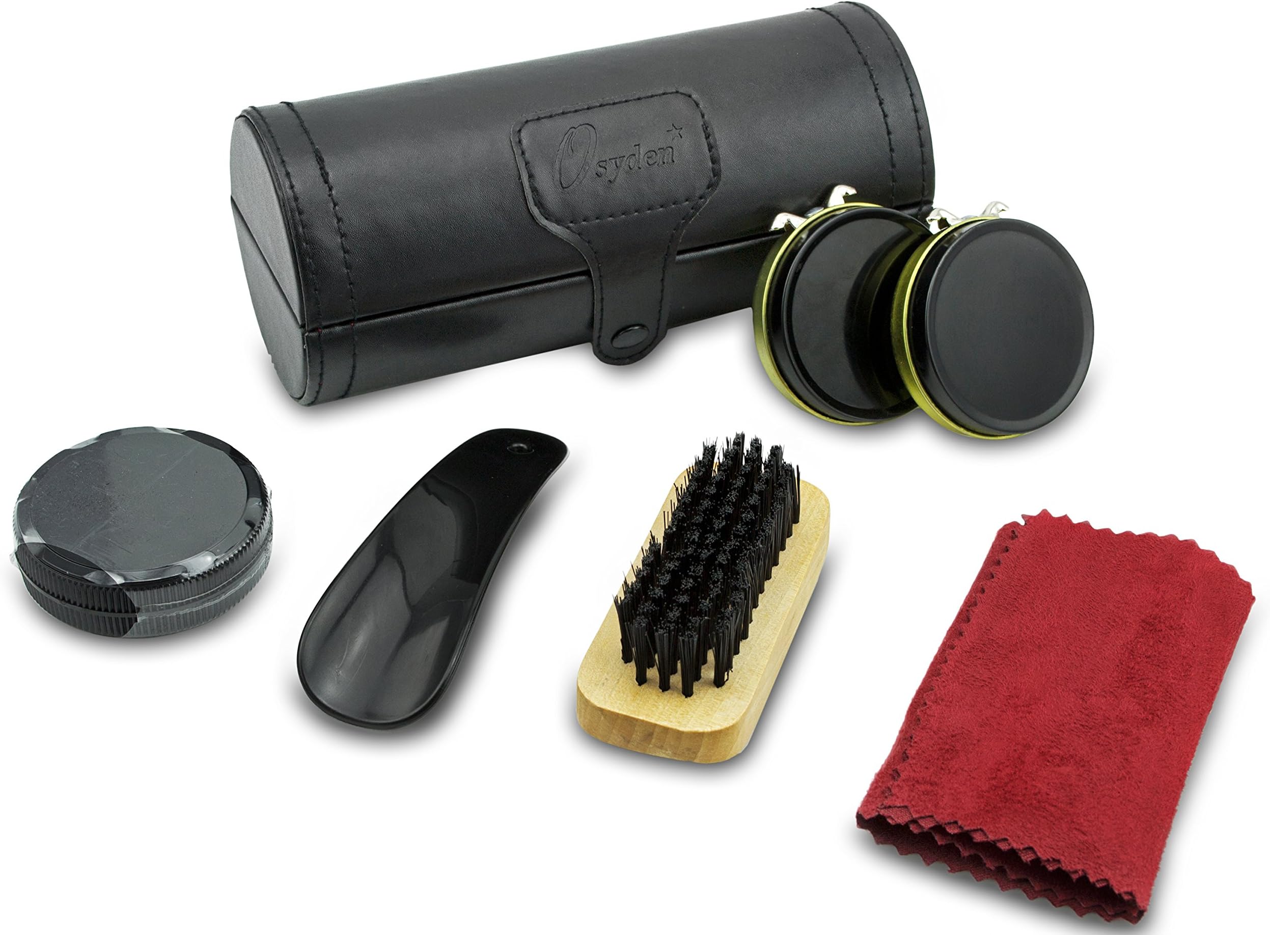 Shoe Shine Kit Keeps Leather Shoes Shiny. This Shoe Polish Set Will Complete Your Business Executive Look. Use for Shoe Care with All Supplies Such As Brush, Buffer, Sponge, Cloth for Cleaning Boots & Loafers. A Shoeshine Valet Gift for Him Men Boss Father Dad to Enhance Professional Image.