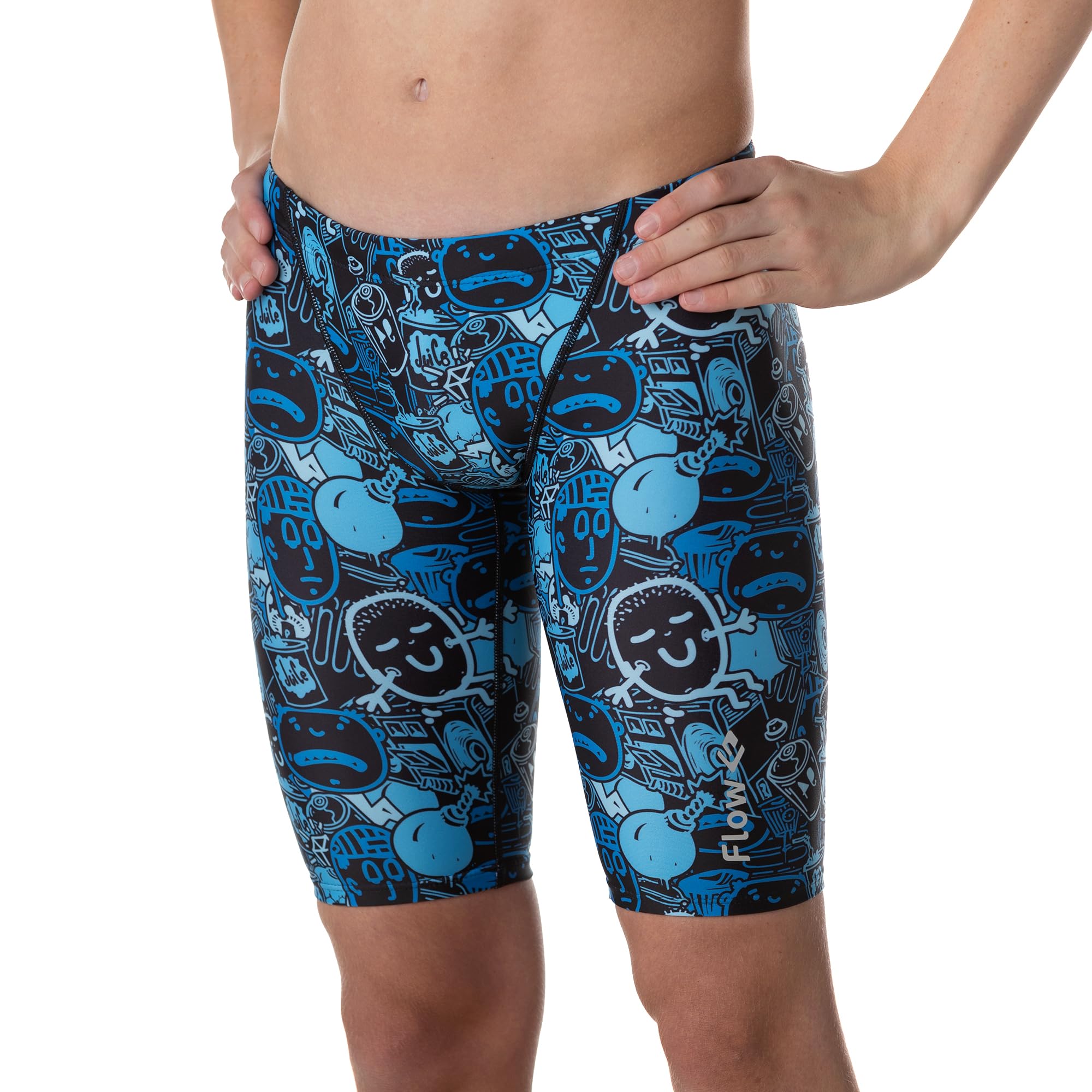 Flow Swim Gear Funky Jammers - Jammer ming Shorts in Boys Size 24 to 30 with Eight Radical suit Designs to Choose from (Beat Street 25)