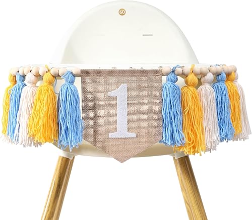 Miniatura 6 de Cartel de primer cumpleaños, tema de borla rosa para niña, decoración de fiesta de primer cumpleaños, telón de fondo de fotos, para colgar en la