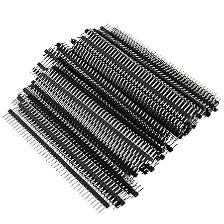 100pcs Male Header Pins, Lystaii Straight Single Row 40 Pin 0.1 Inch (2.54mm) Male Pin Header Connector PCB Board Pin Connector Electronic Component Raw Materials