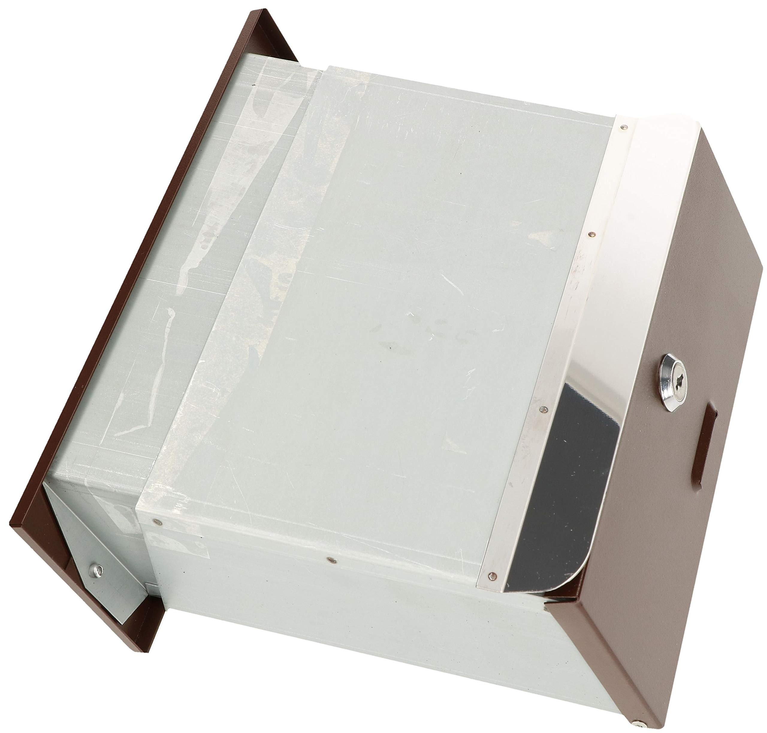 KOTARBAU® Buzón de Acero, Buzón de Pared Exterior, Buzón empotrable Regulable de 160 – 295 mm con 2 Llaves, Buzón Correos Exterior para empotrar, Buzón marrón, Bocacartas