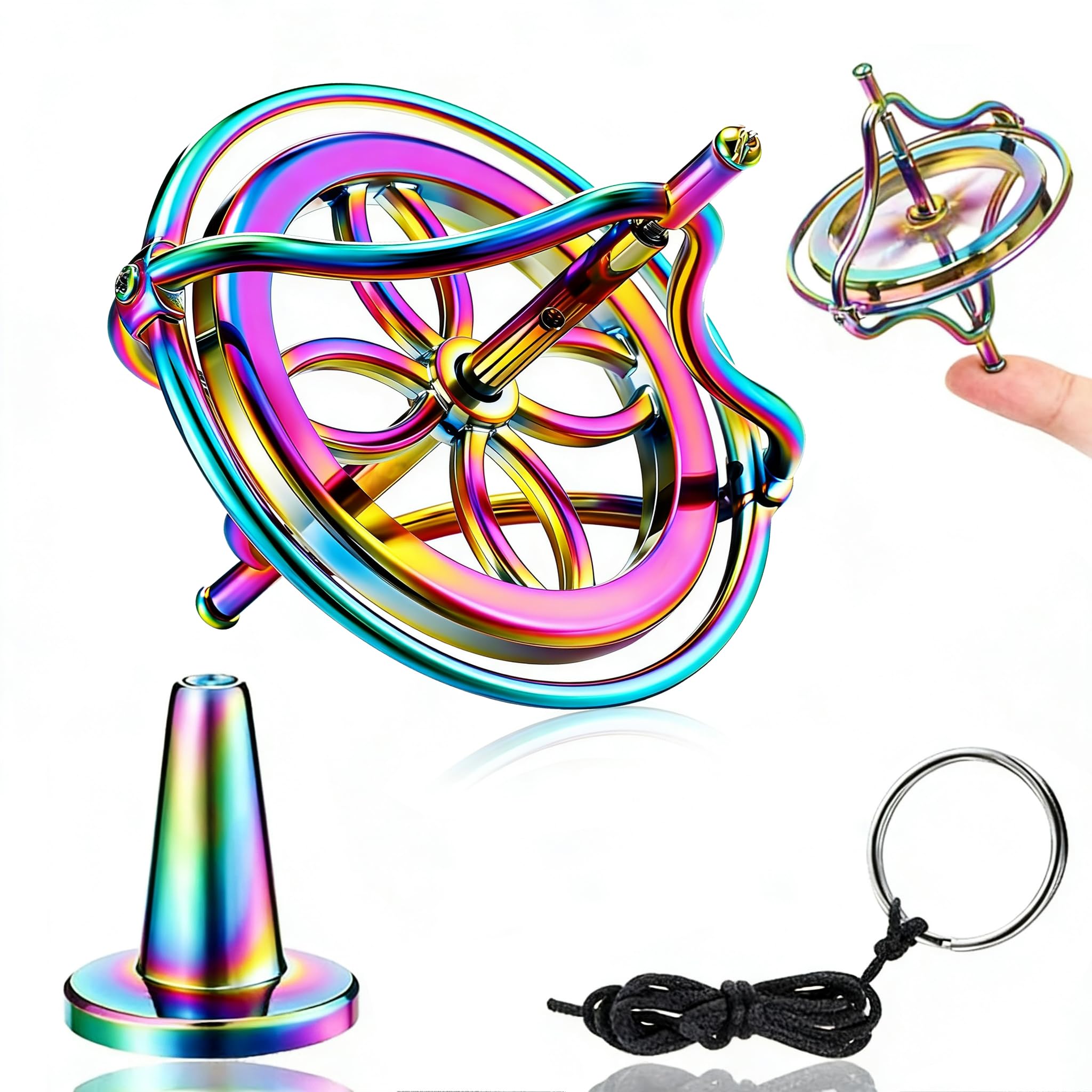 Gyroscope toupie Shienus Doigt Gyroscope Jouets Équilibre Spinner Métal Anti-gravité Gyroscope Coloré Spinning Décompression Jouet éducatif Cadeau pour enfants