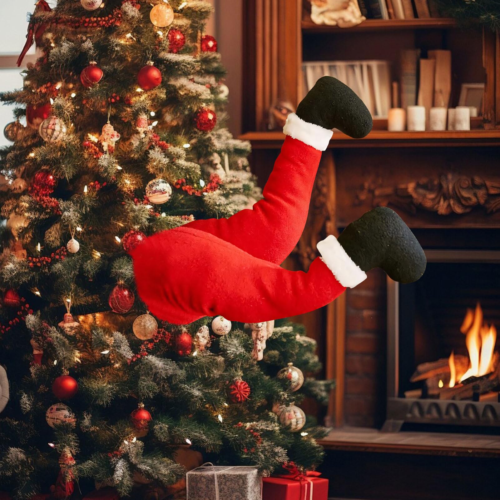 FOMIYES Pattes De Père Noël à Suspendre Pour Sapin, Couronne Et Décoration Animée De Noël