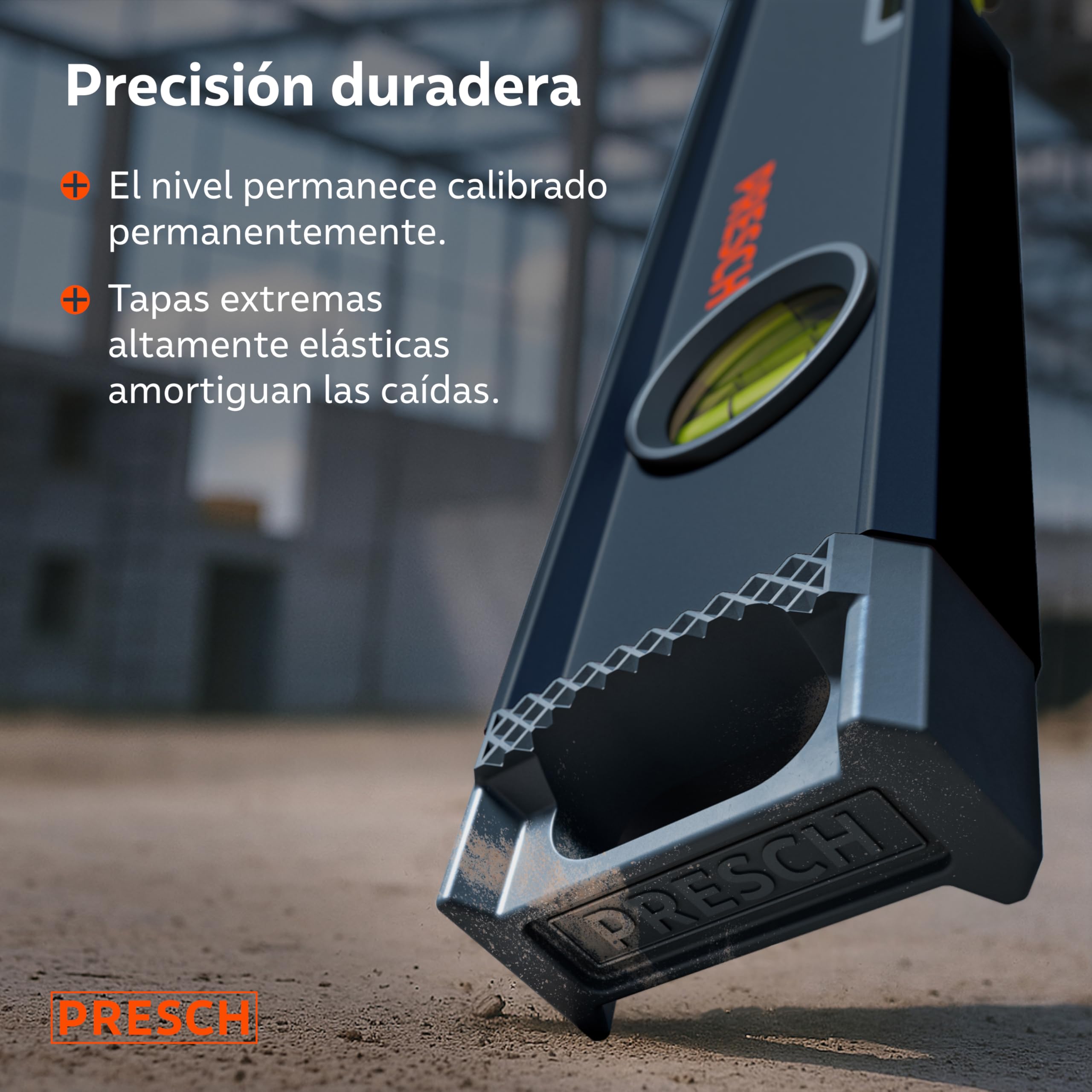 Presch Juego de Niveles Magnéticos 3 pzs. - 40cm, 60cm y 100cm - Ampolla irrompible con pendiente 2% - Ventana de lectura vertical - Tapones antideslizantes innovadores - Niveles de burbuja