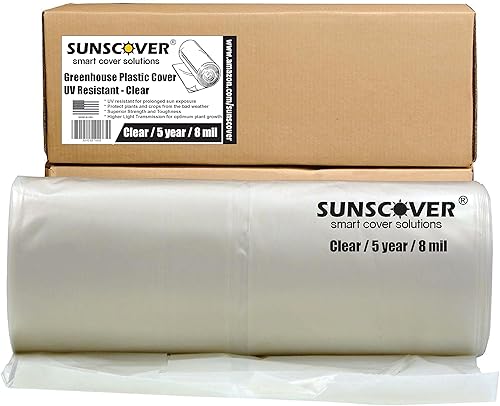Película de plástico transparente para invernaderos Gt5 Año 8 Mil. (10 pies de ancho x 25 pies de largo)