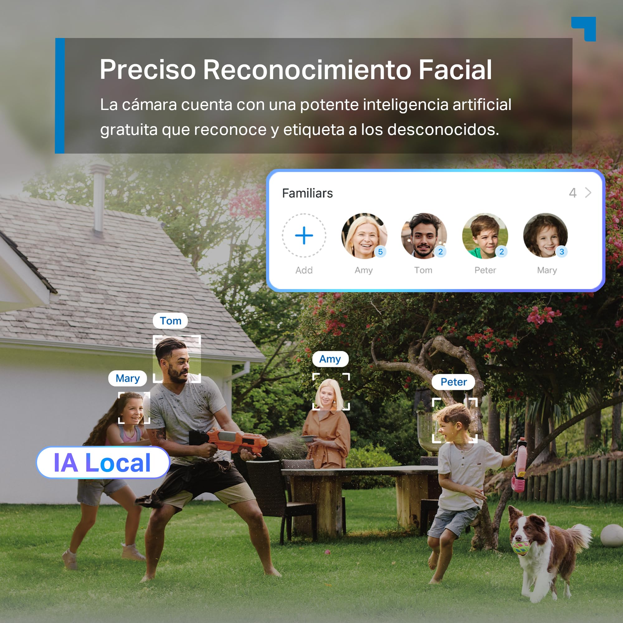 Tapo C560WS - Cámara de Vigilancia WiFi Exterior 360º, 4K 8MP, Detección IA | Detección Movimiento, Personas, Mascotas, Vehículos y más. Reconocimiento Facial. Visión Nocturna Color. Alarma Luz /Sonido.