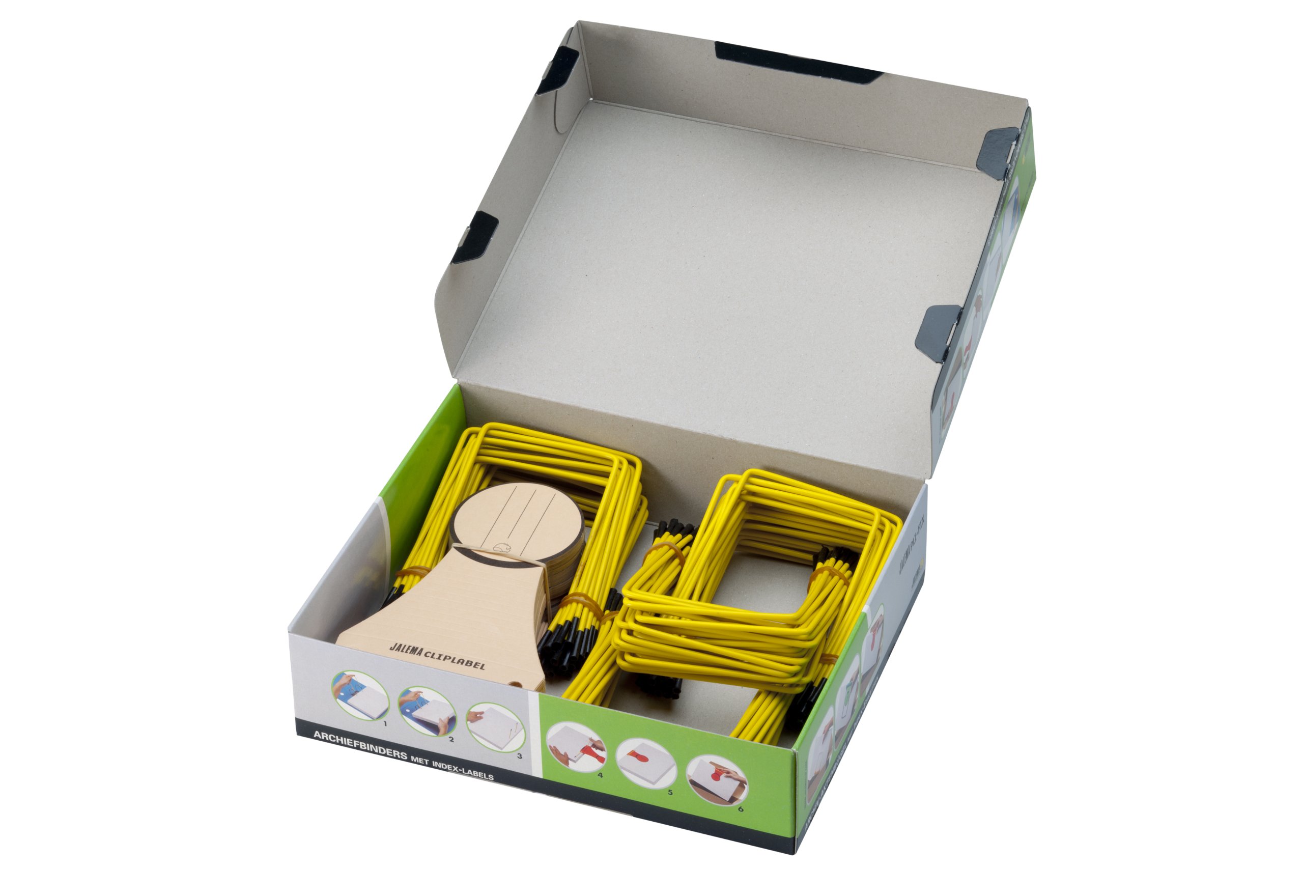 Jalema Pli-Fix 2639800000, capacità di riempimento circa 700 fogli, confezione da 100 pezzi, fori da 88 mm, giallo