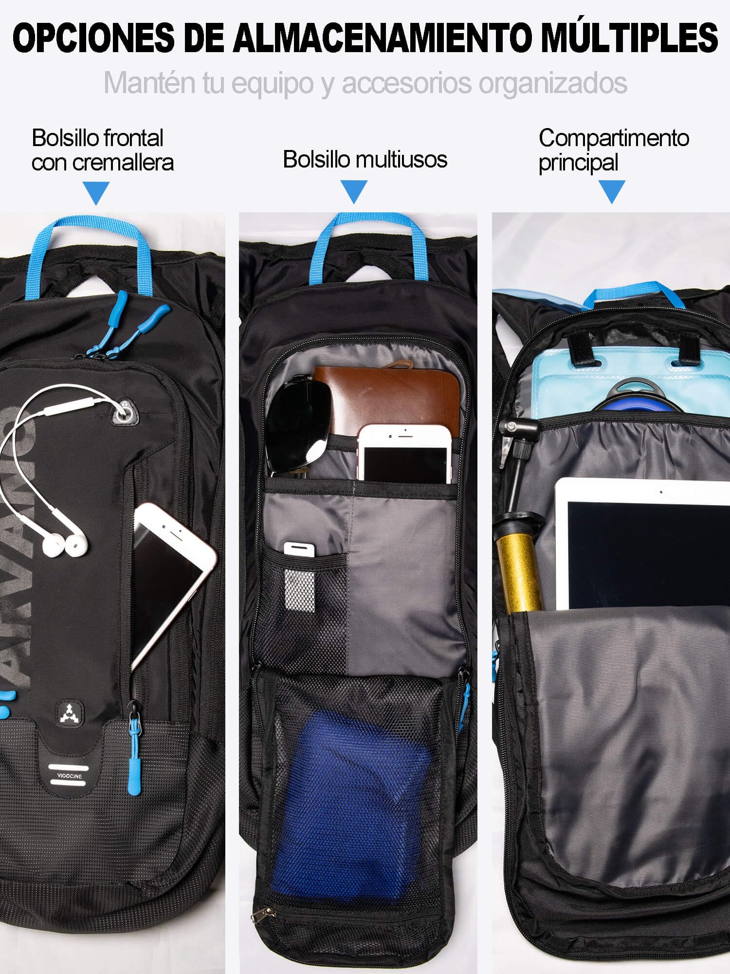 6L Mini Mochila Bicicleta Montaña Impermeable, Mochila Hidratación MTB con 2L Bolsa de Agua para Ciclismo Bici Running Trail Esquí Mochila Ligero Deportes