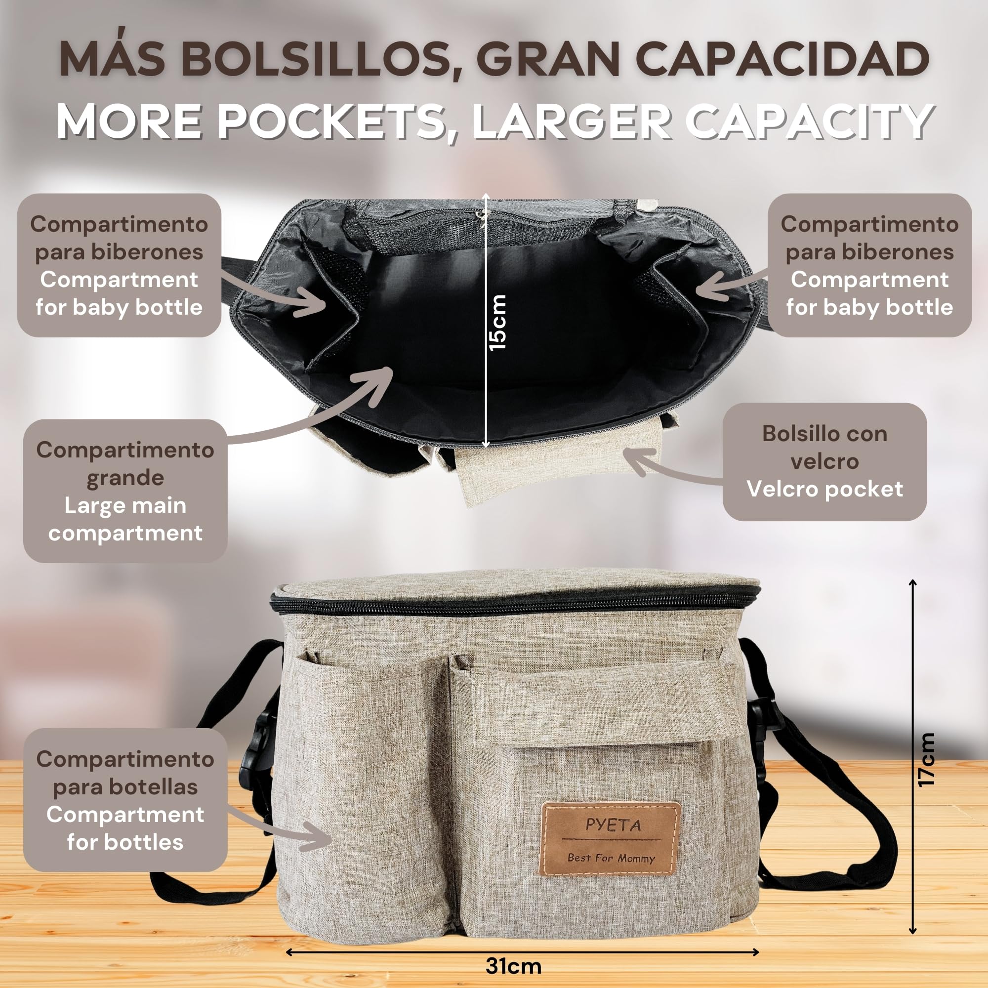Borsa Organizer per Passeggino Grigio Versatile