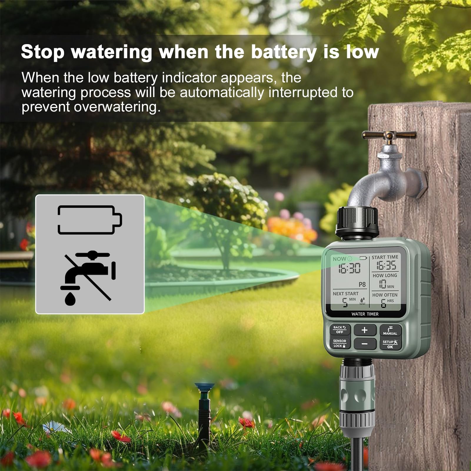 Temporizador de Agua Programable con Pantalla LCD para Jardín