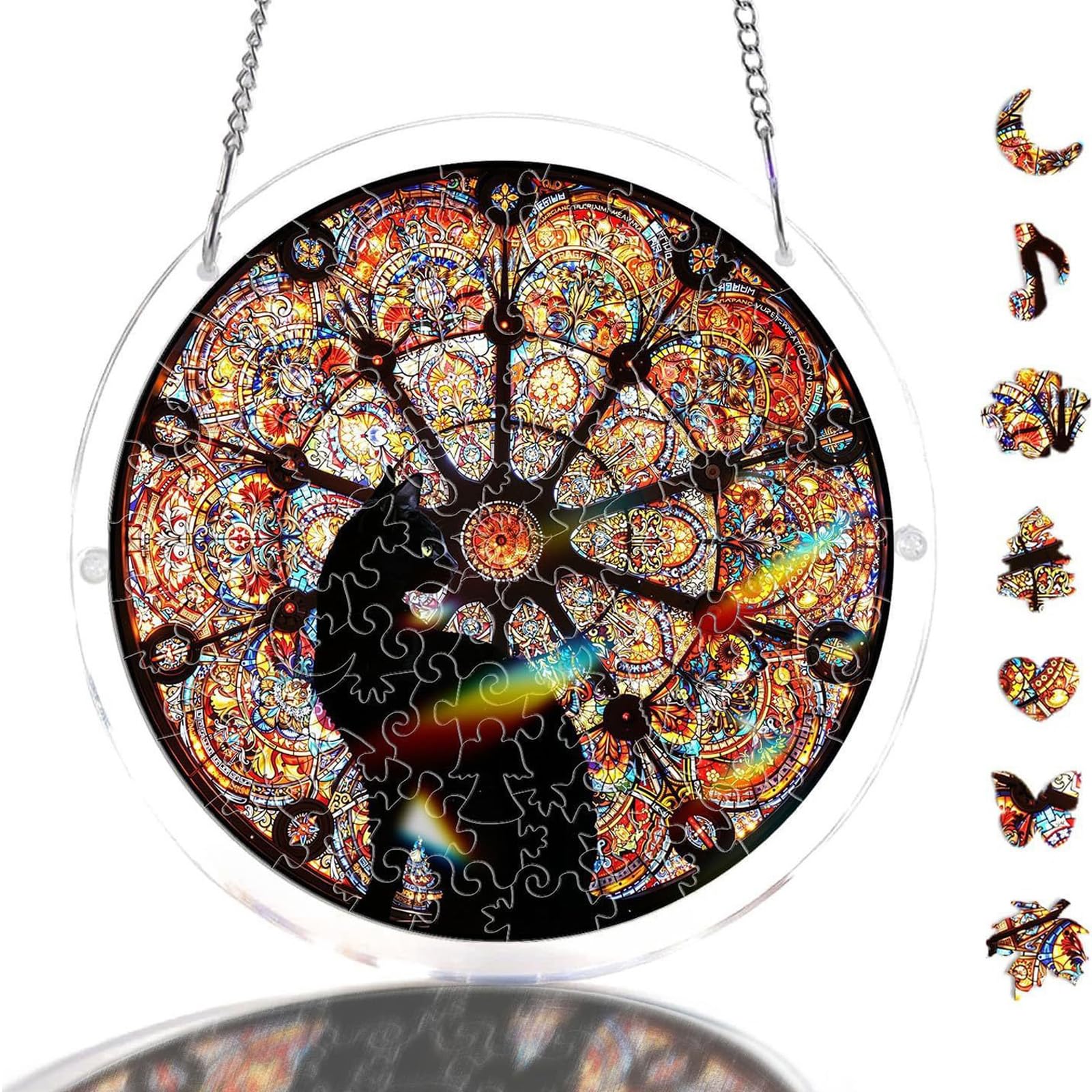 Creative Catcher Window Hanging Decoration Acrylic Puzzle Catcher with Metal Chain Multiple Pattern Optional Home Decoration
