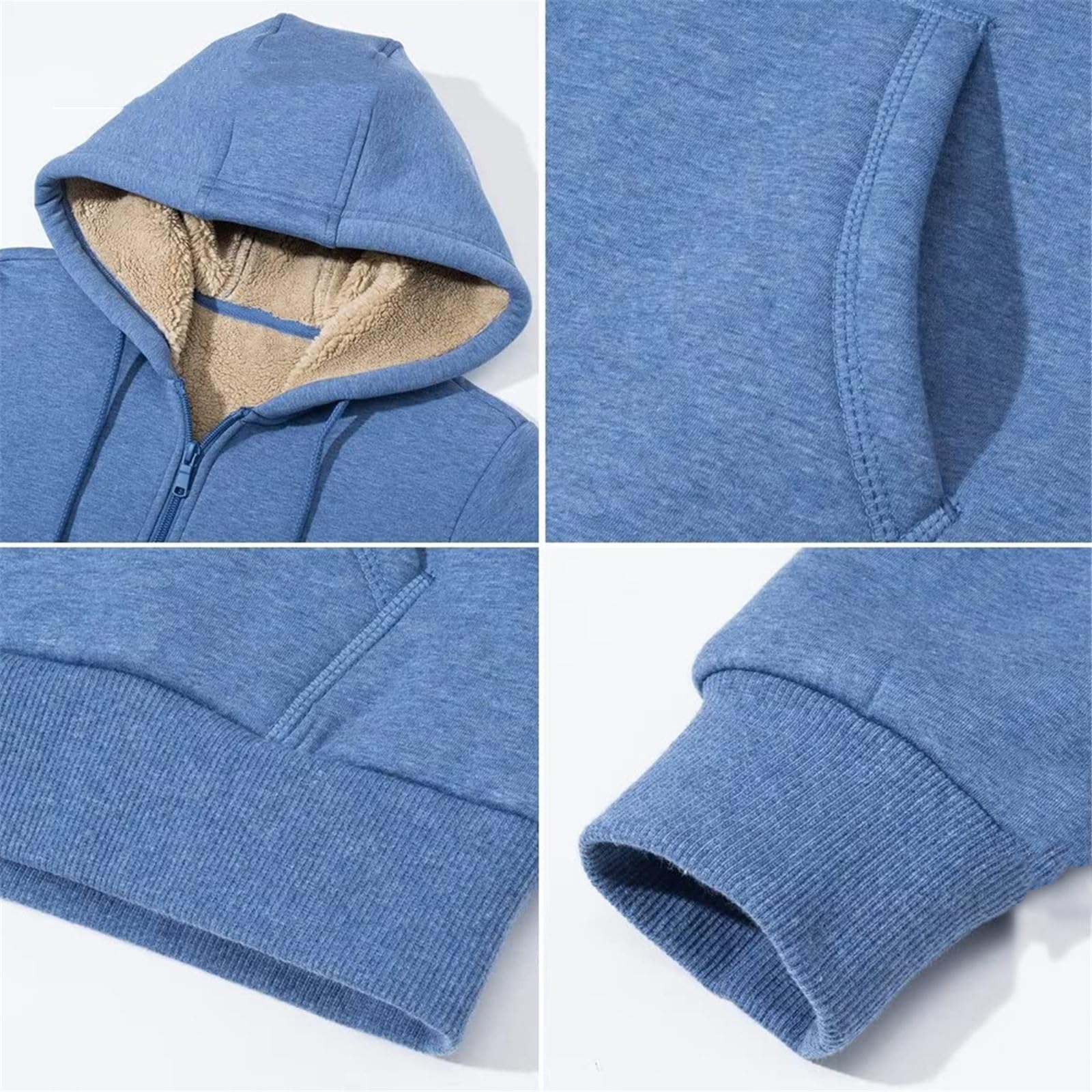 Sweejim Giacca In Pile Da Donna Con Cerniera Casual Felpa Con Cappuccio Invernale Caldo Addensato