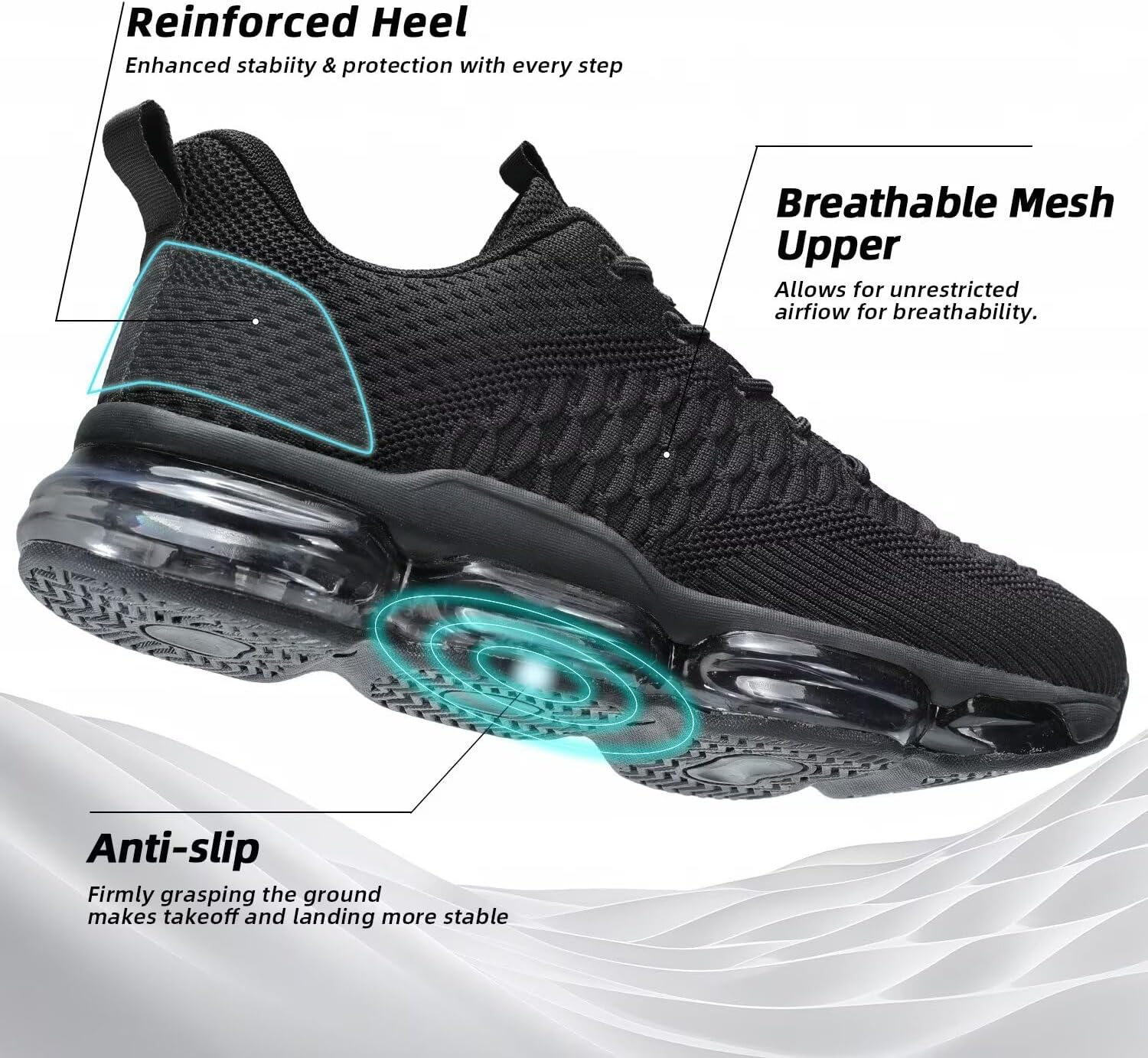 Mens Air Cushion Running Shoes Fashion Casual Walking Tennis Sneakers Non Slip Breathable Trail Sport Gym - Image 7