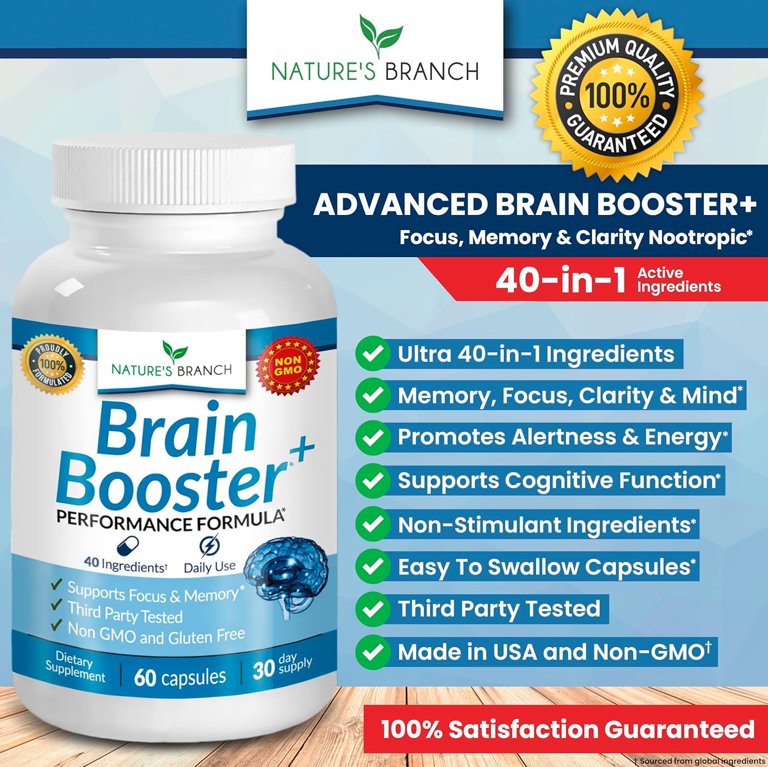 81vgg-A8sxL._AC_SL1500_ 40-in-1 Brain Booster Supplement for Focus, Memory, Clarity, Energy | Advanced Vitamins Plus eBook | for Men & Women, Cognitive Function Nootropic Support with DMAE, Mind Health Formula | 60 Capsules