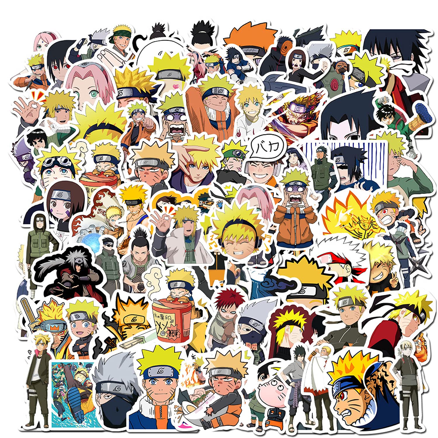 Sunscreen Naruto Stickers, 100pcs Anime Stickers, Vinyl Waterproof Decal Stickers for Laptop Cars Motorcycle Bicycle Skateboard Luggage Trendy Stickers, for Teens Kids Children Adults