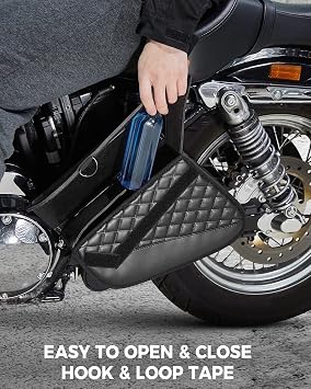 KEMIMOTO Swingarm Bag 5.5L Motorcycle Side Solo Bags Synthetic Leather Tool Bags Compatible with Sportster Iron 883 Street 750 Rebel Models