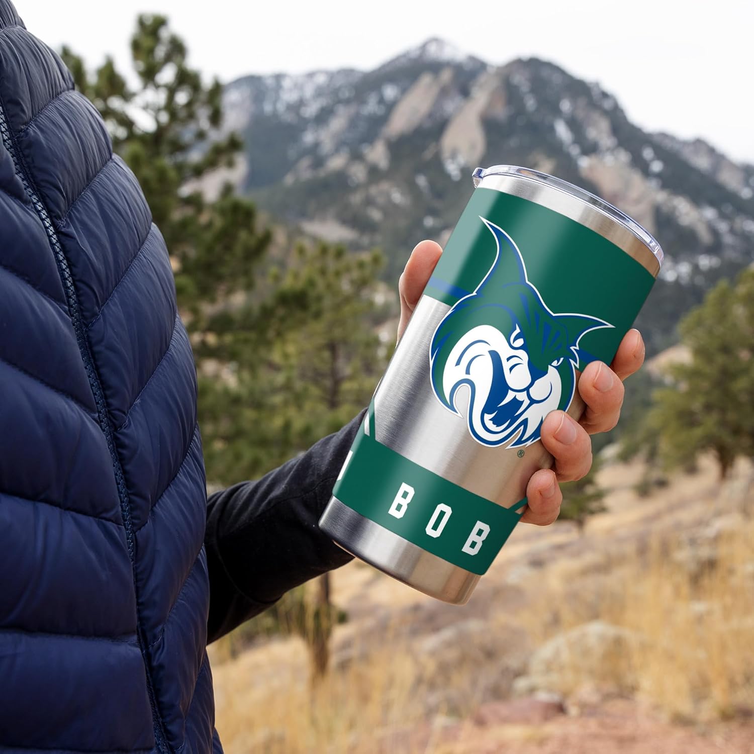 Rico Industries NCAA Georgia College Chargers Standard 20oz Stainless Steel Tumbler with Lid - Great For Coffee, Tea, Water or Cocktails - Image 2