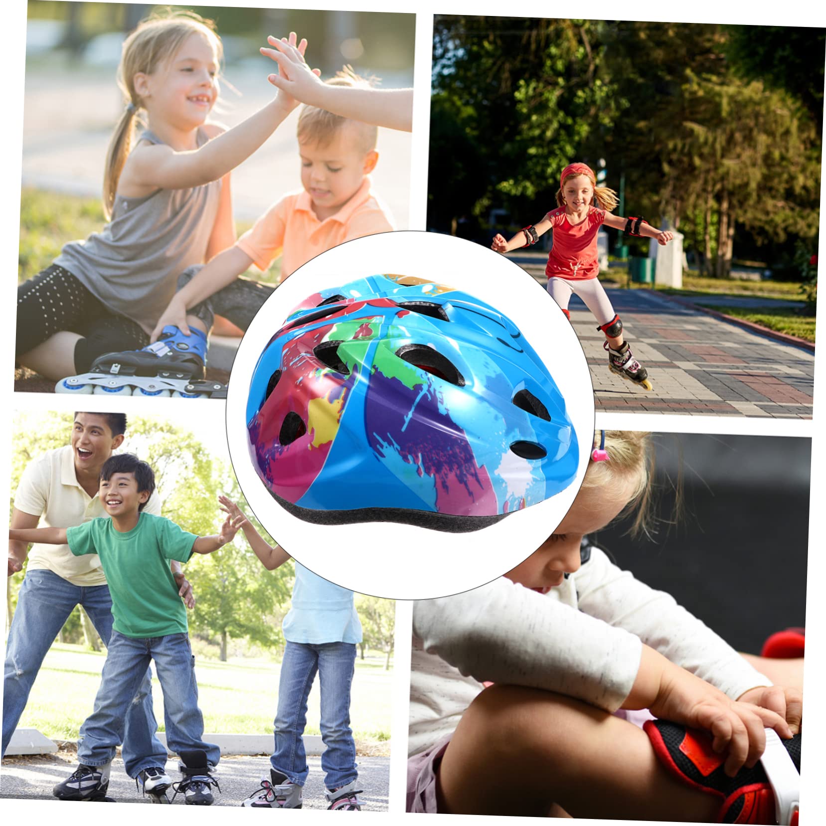 Kisangel 2pièces Casque De Vélo pour Garçon Fille Ajustable Et Sécurisé pour Cyclisme Sports De Plein Air Optimale Motif Floral