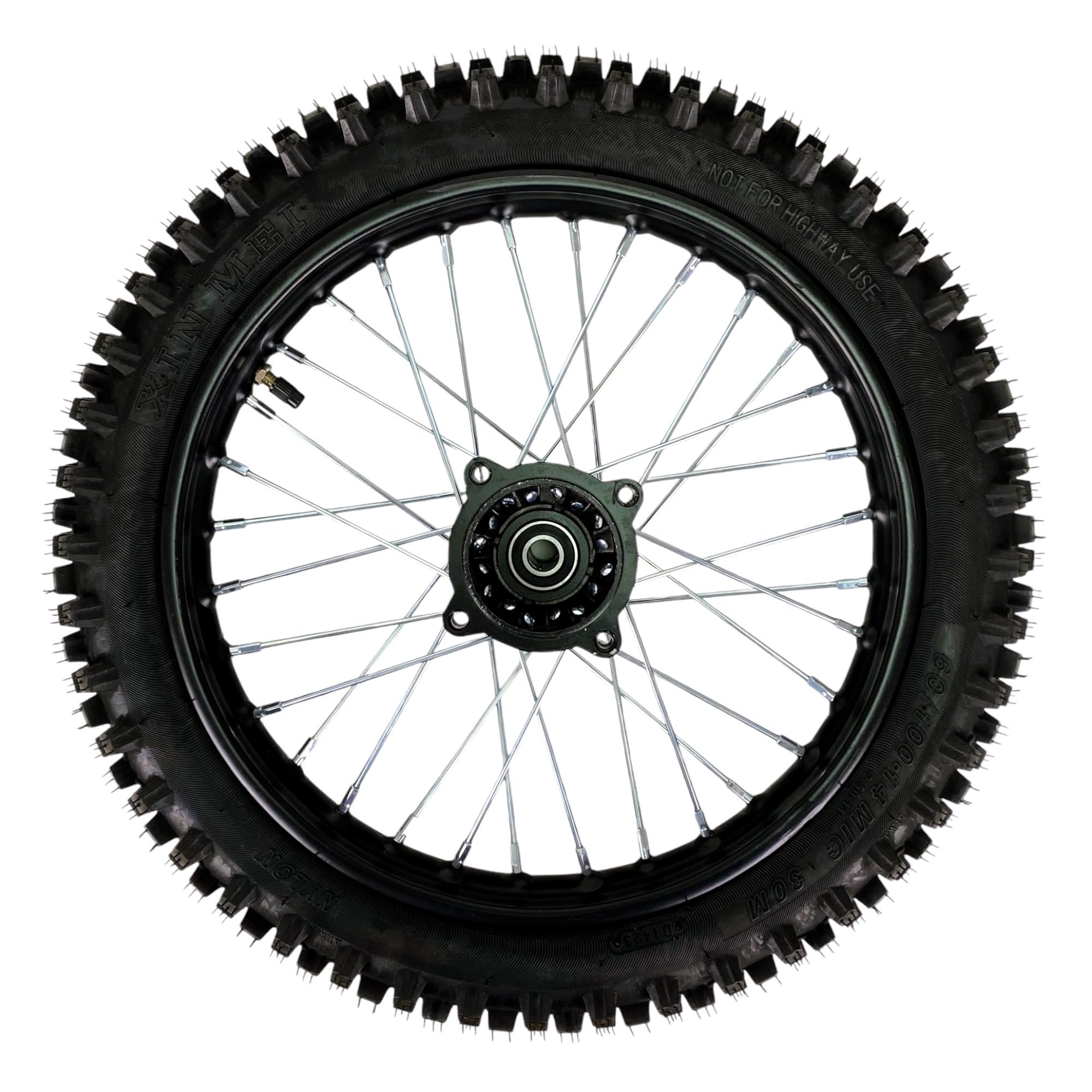 Rueda Neumático con camara y llanta 2.50-14 60/100-14 MIC 30M Llanta 1.4x14 Eje 15mm para Pit Bike, Dirt Bike, Cross Bike, Irbis KAYO, Bosuer BSE, 50-90cc 110cc 125cc 140cc 150cc 160cc