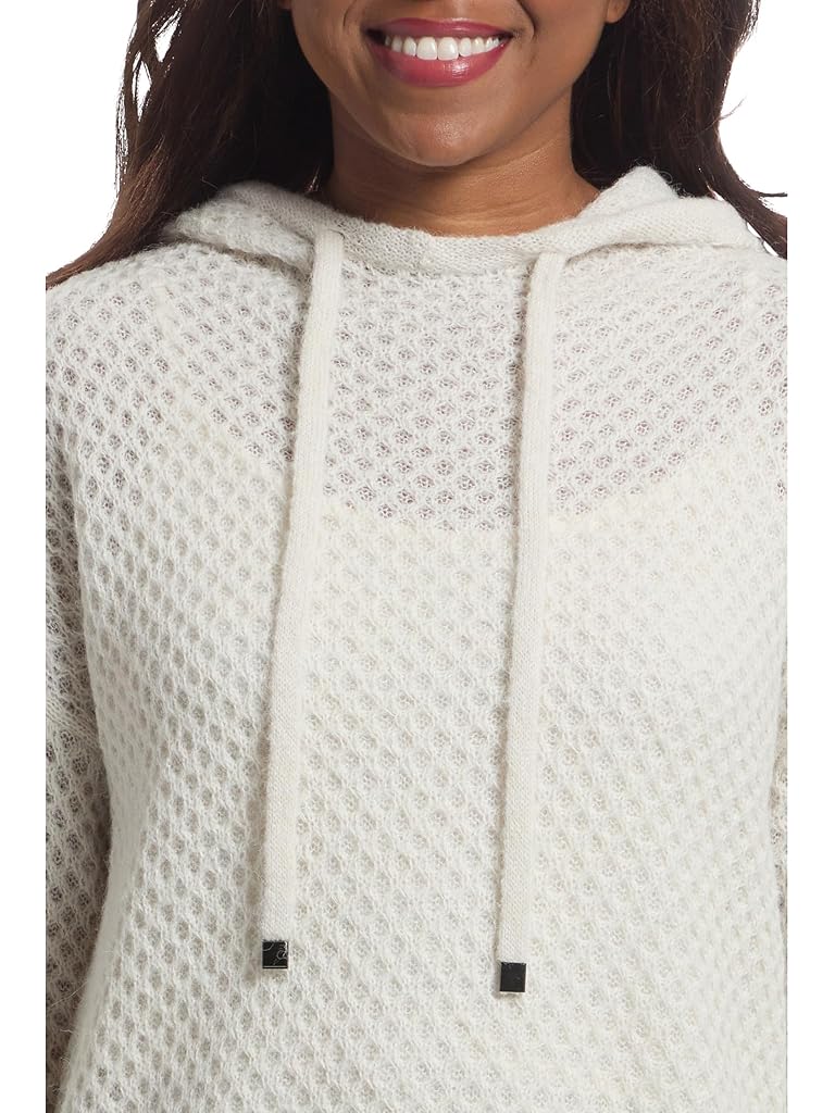 Bone Elliott Lauren Likely Hood - Honeycomb Cable Stitch Hooded Sweater with drawstring detail