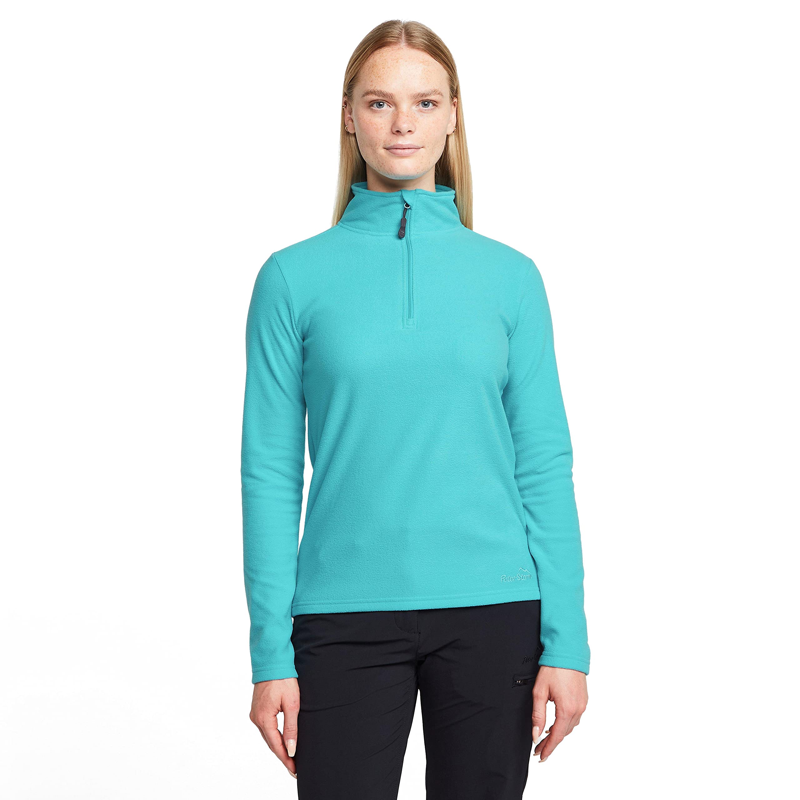 Peter Storm Women's Bracken Half Zip Fleece with Fitted Collar & Hem, Lightweight 60g Brushed Microfleece Midlayer Pullover (UK, Numeric, 16, Regular, Regular, Blue)